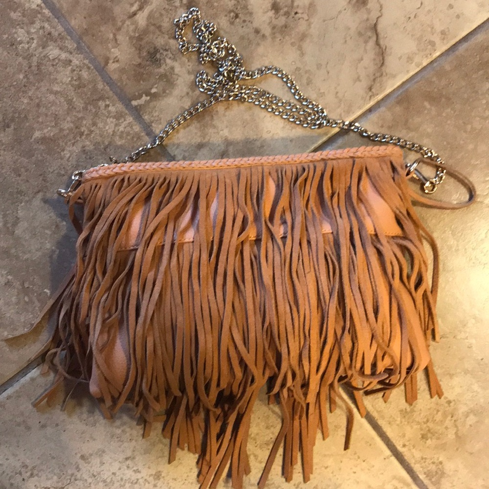 Leather fringe bag